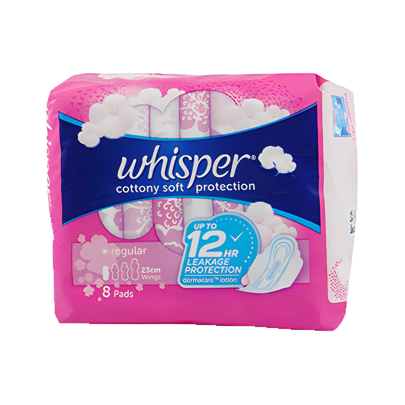Whisper Regular Flow Cottony Soft With Wings 8 Pads