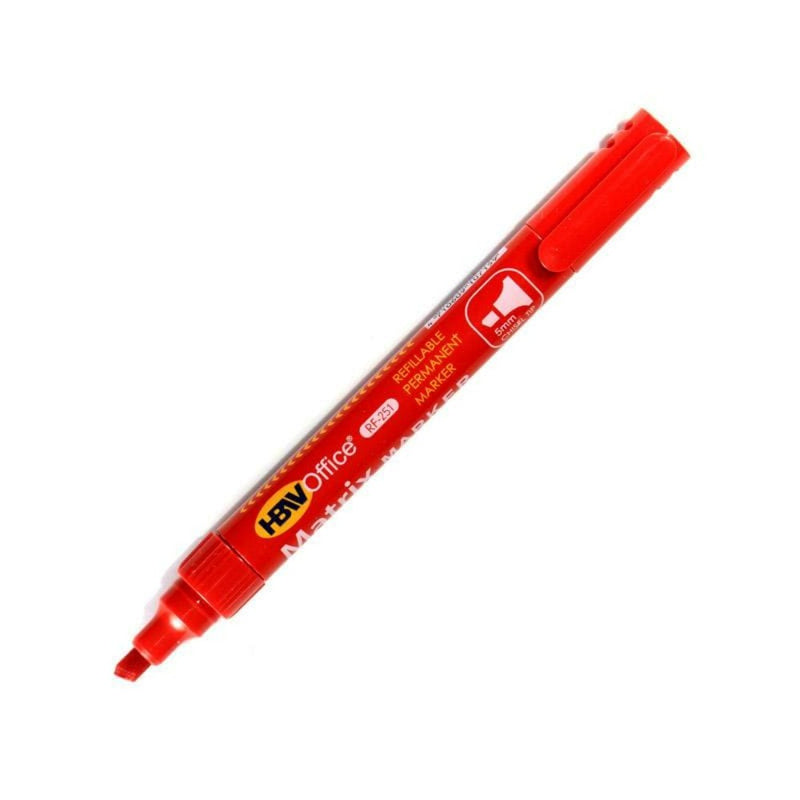 HBW School And Office Supplies Red HBW Matrix Permanent Marker Chisel