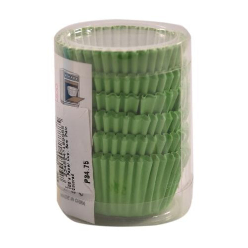 Kcc Household Green 100's Paper Cup 8cm Plain Colored