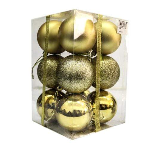 Kcc Novelties Gold Shiny/Matte/Glittered Balls 12's