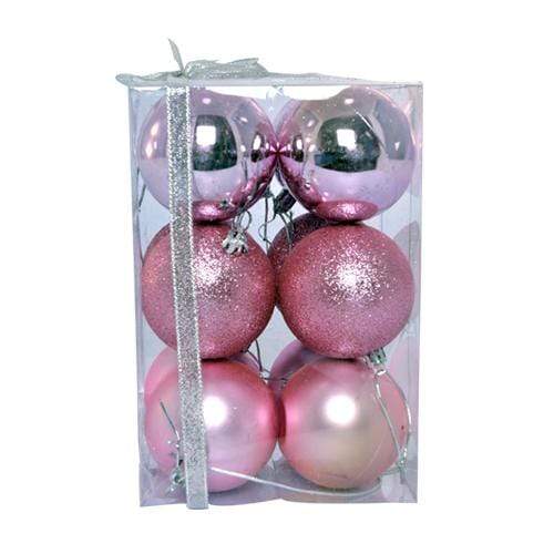 Kcc Novelties Pink Shiny/Matte/Glittered Balls 12's