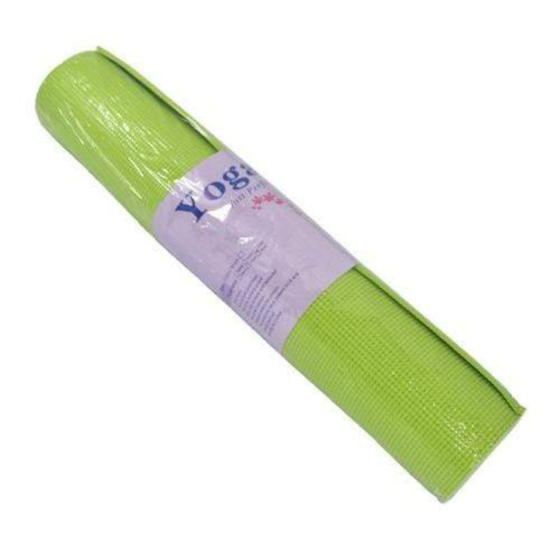 Kcc Sports And Fitness Yellow Green Yoga Mat Plain 5mm With Pouch