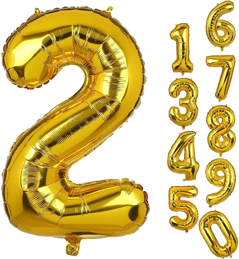 KCC Toys 2 Number Foil Balloon Gold