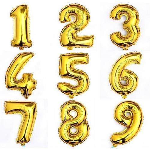 KCC Toys Number Foil Balloon Gold