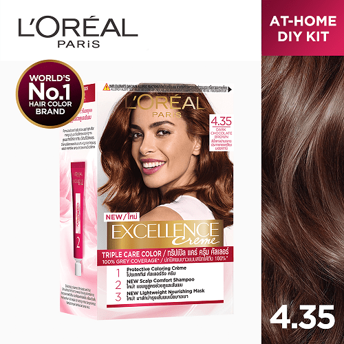 L'Oreal Health and Beauty Dark Chocolate Brown L'Oreal Paris Excellence Crème Triple Care Hair Color