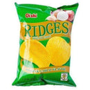 Oishi Snacks Oishi Ridges Potato Chips Onion and Garlic 60g