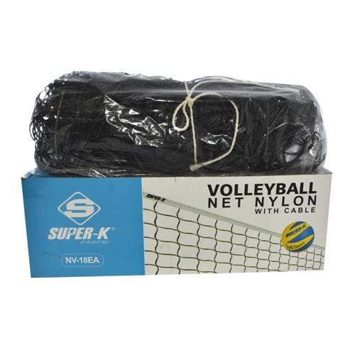 Super-K Sports And Fitness Black Super-K Volleyball Net Nylon Tournament with Cable