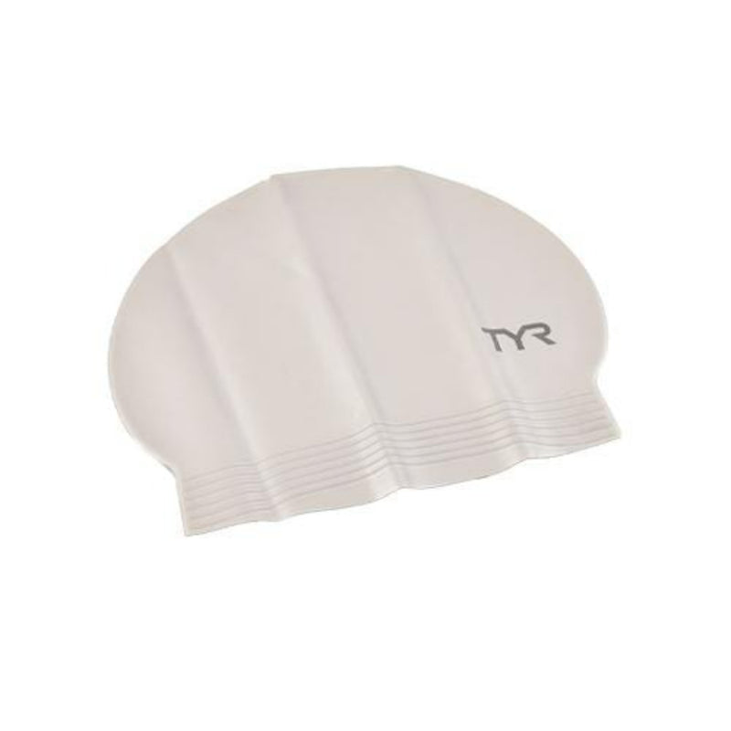 TYR Sports And Fitness Silver Tyr Latex Swim Cap